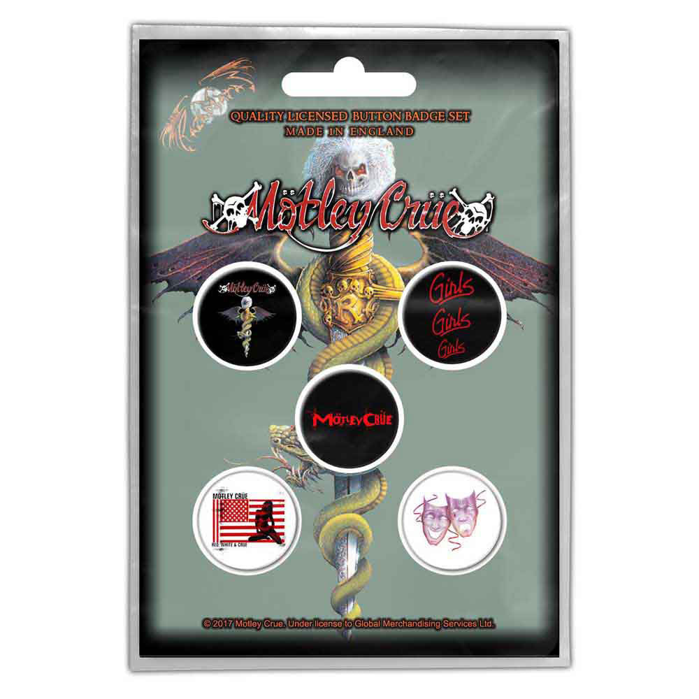 Motley Crue Dr Feelgood Pewter Pin Badge Front