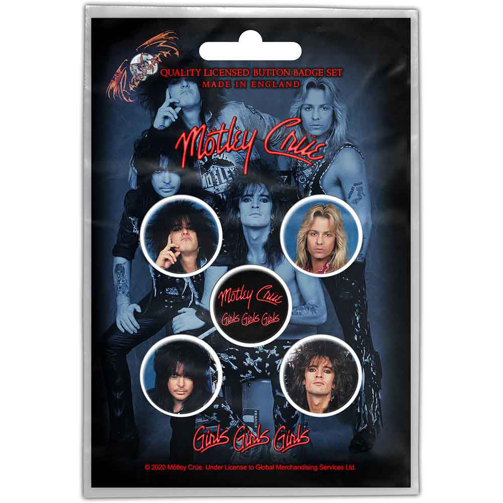 Motley Crue Girls, Girls, Girls Pewter Pin Badge Front