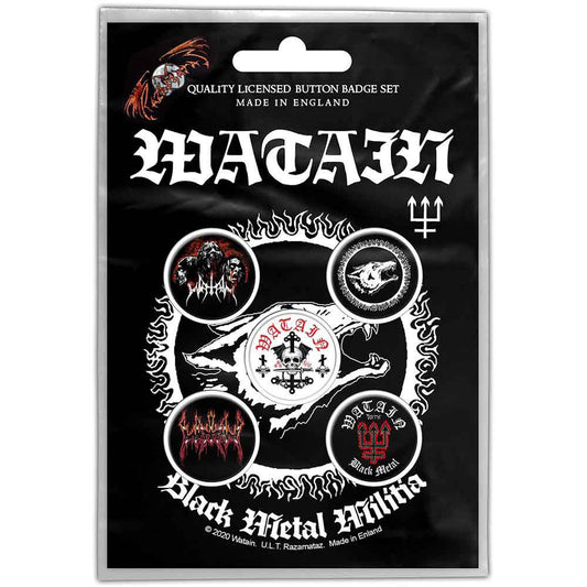 Watain Black Metal Militia Pewter Pin Badge Front