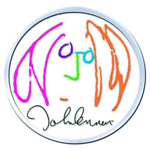 John Lennon Self Portrait Infill Pewter Pin Badge Front