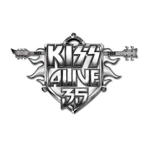 KISS Alive 35 Tour Pewter Pin Badge Front