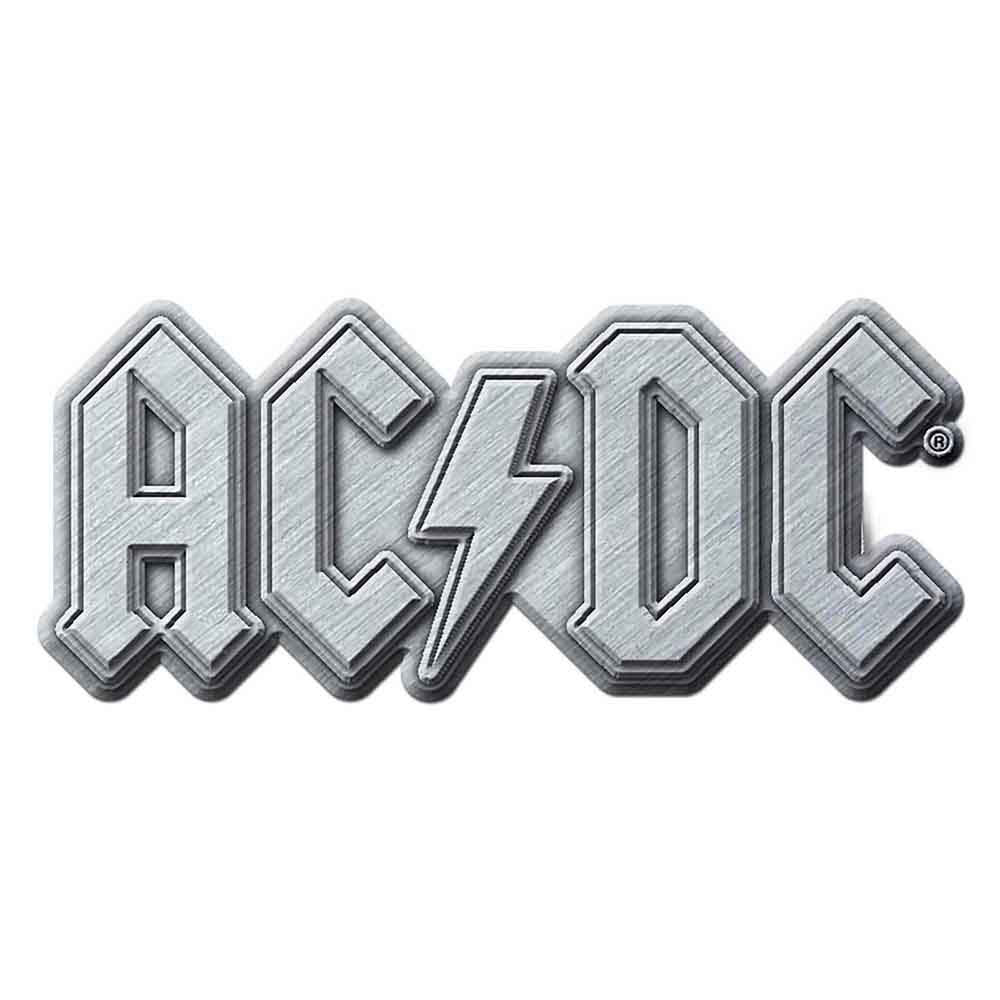 AC/DC Metal Logo Pewter Pin Badge Front