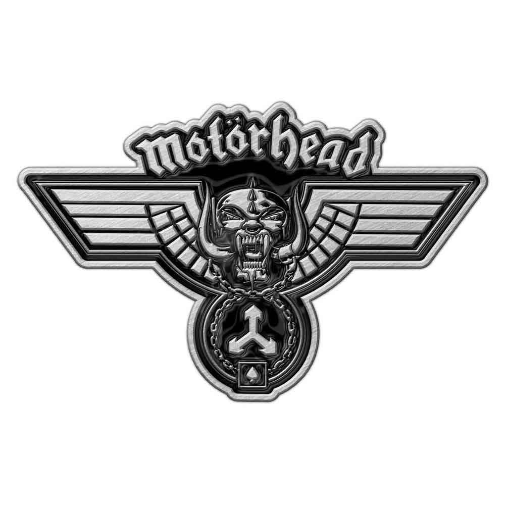 Motorhead Hammered Pewter Pin Badge Front