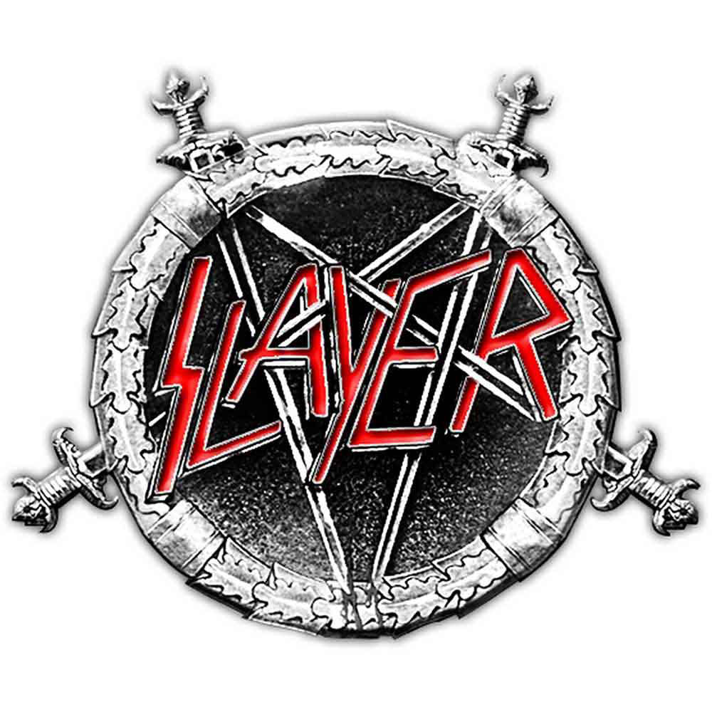 Slayer Pentagram Pewter Pin Badge Front