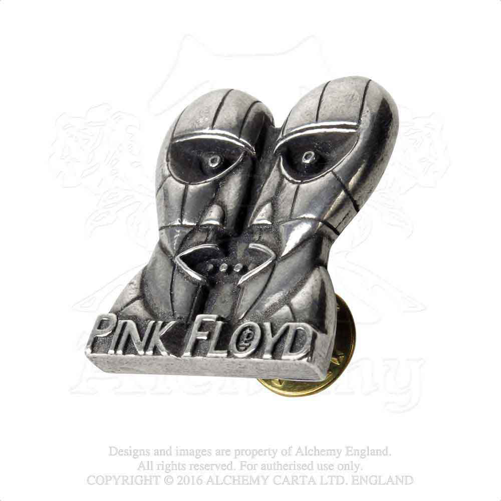 Pink Floyd Division Bell Heads Pewter Pin Badge Back