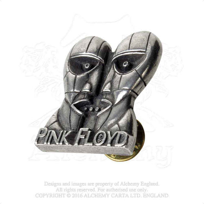 Pink Floyd Division Bell Heads Pewter Pin Badge Back