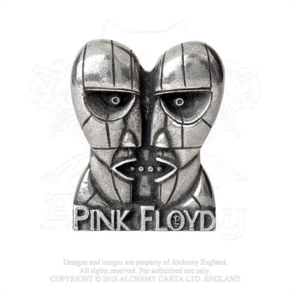 Pink Floyd Division Bell Heads Pewter Pin Badge Front