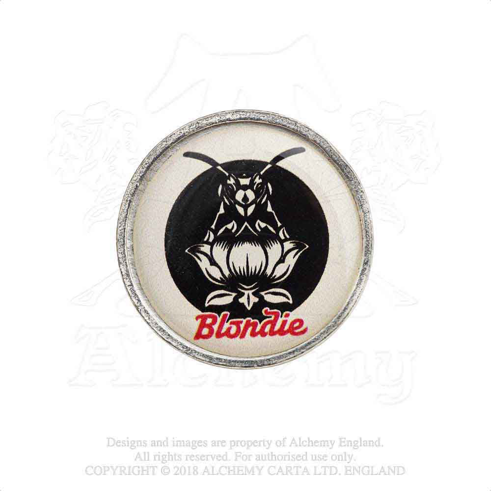 Blondie Pollinator Pewter Pin Badge Front