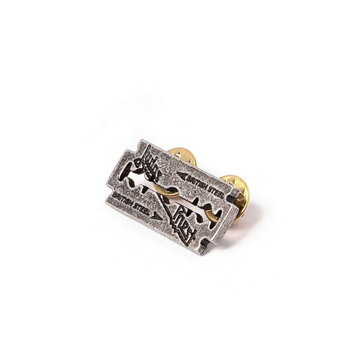 Judas Priest Razorblade Pewter Pin Badge Back