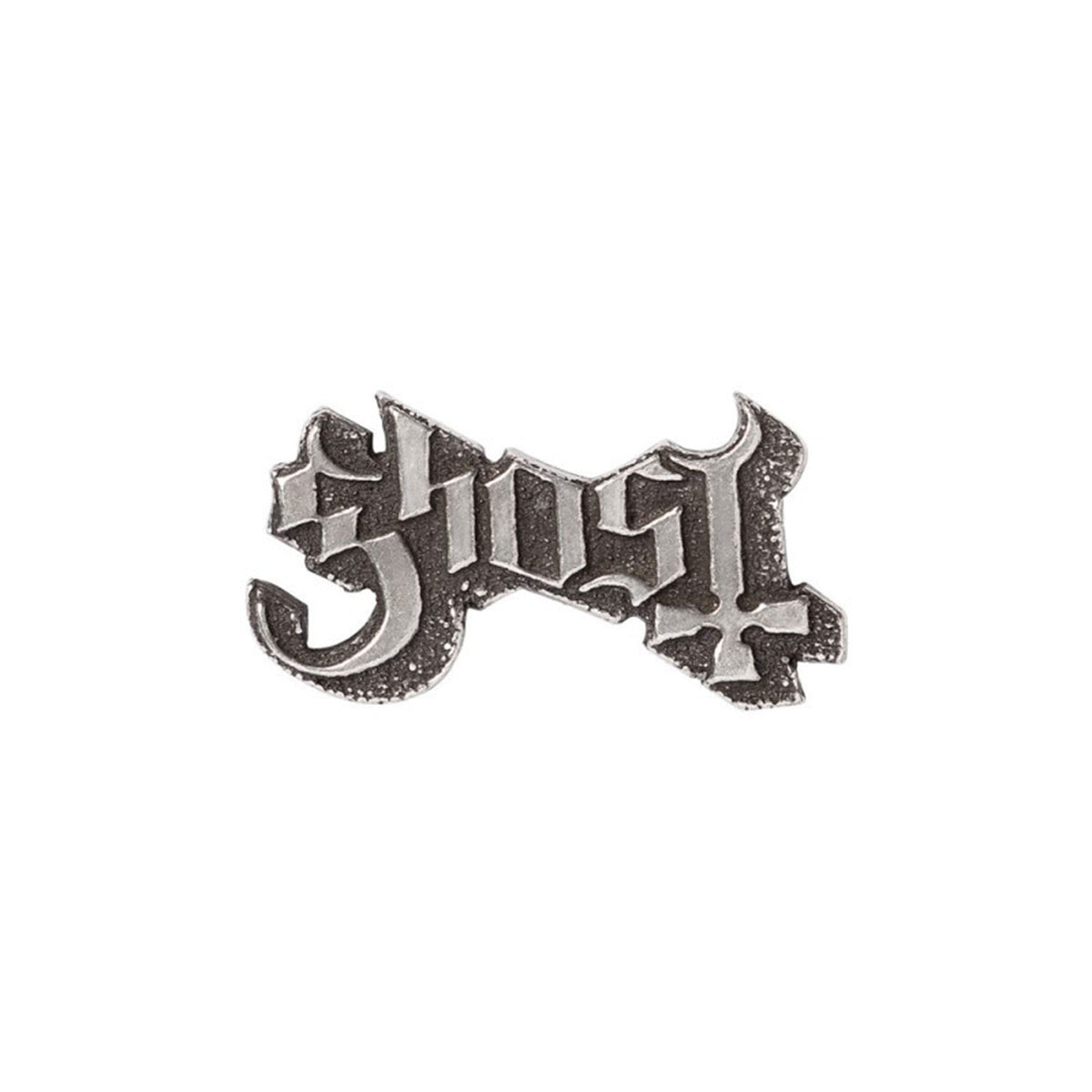 Ghost Logo 2 Pewter Pin Badge Front