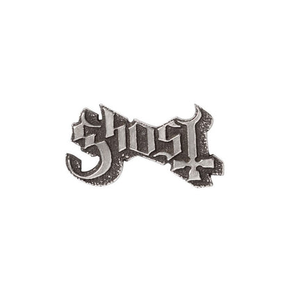 Ghost Logo 2 Pewter Pin Badge Front