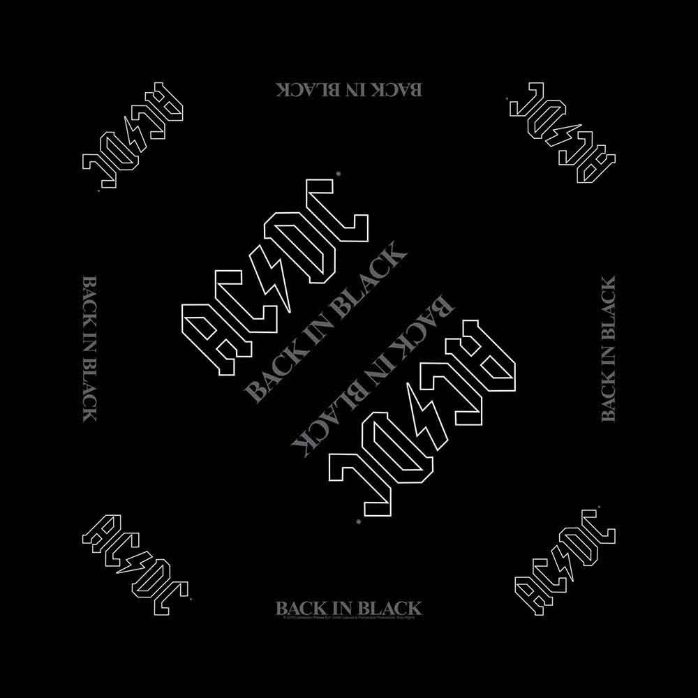 AC/DC Back In Black Bandana Front