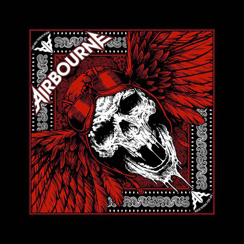 Airbourne Red Skull Bandana Front