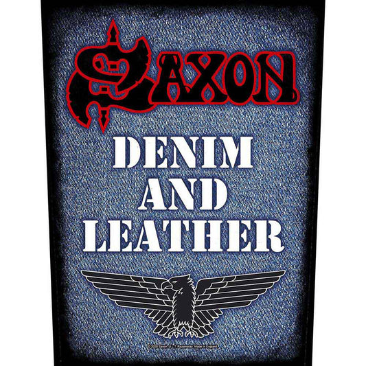 Saxon Denim & Leather Back Patch Front