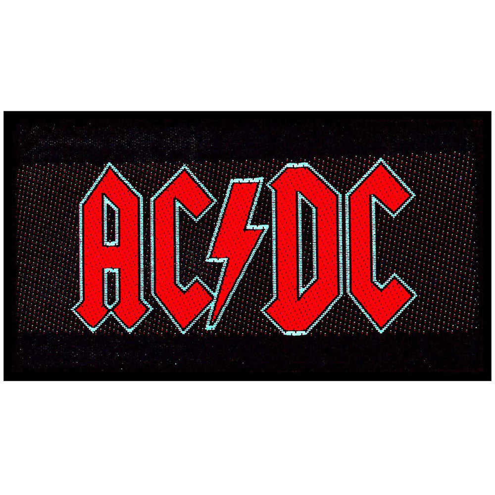 AC/DC Red Logo Woven Patch Front