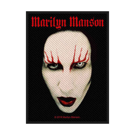 Marilyn Manson Face Woven Patch Front