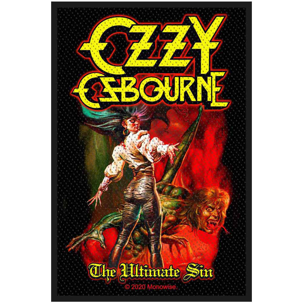 Ozzy Osbourne The Ultimate Sin Woven Patch Front
