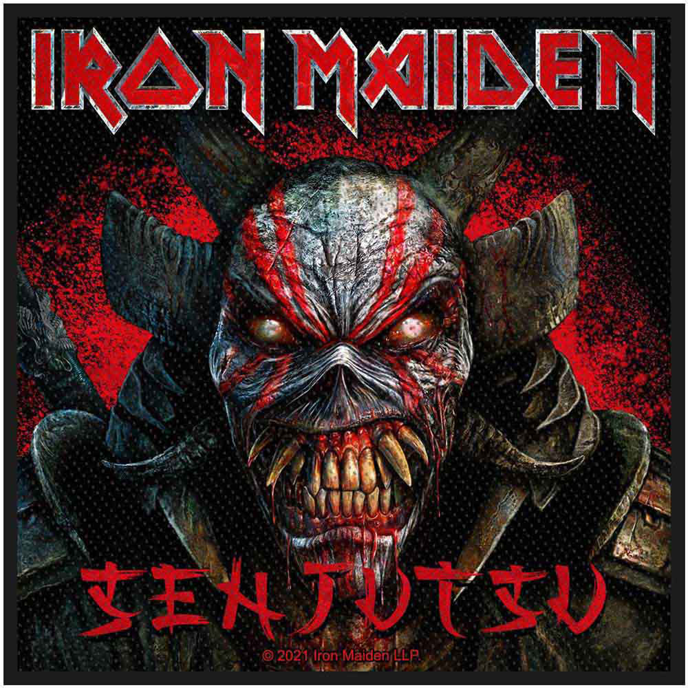 Iron Maiden Senjutsu Back Cover Woven Patch Front