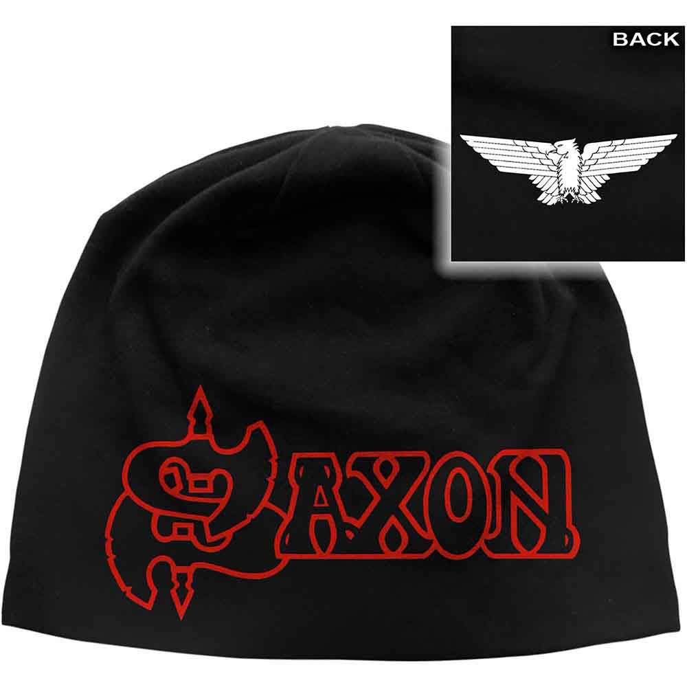 Saxon Logo & Eagle Beanie Front