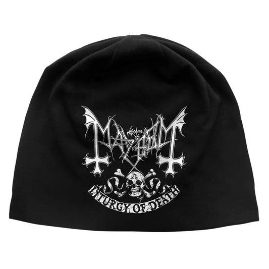 Mayhem Skull Omega Jd Print Beanie Front