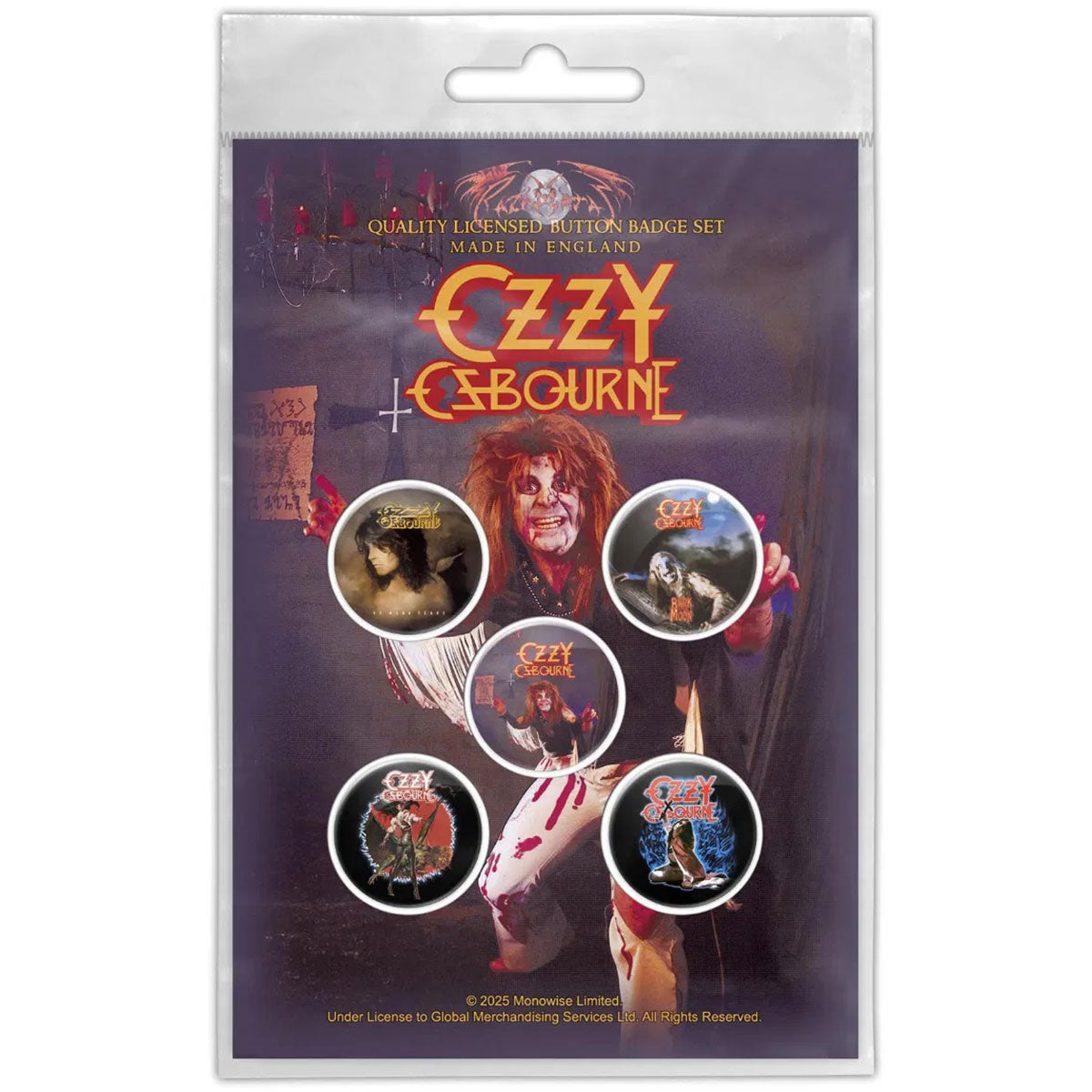 Ozzy Osbourne Diary Of A Madman Pewter Pin Badge Front
