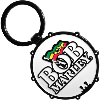 Bob Marley One Love Drum Metal Key Chain Front