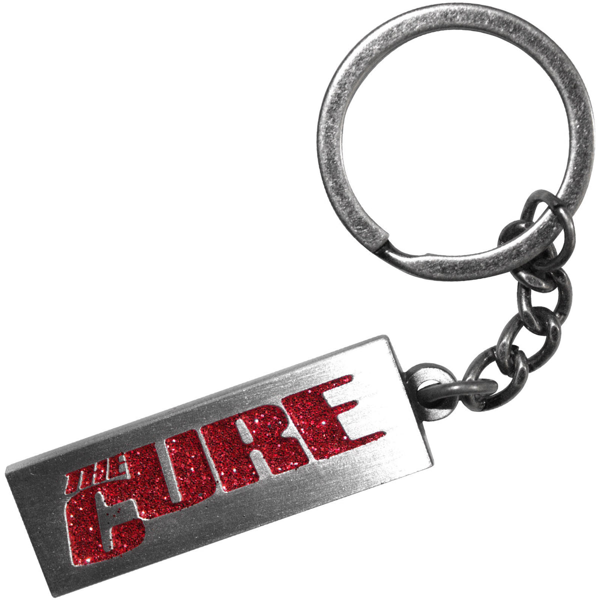 Cure Rectangle Logo Metal Key Chain Front