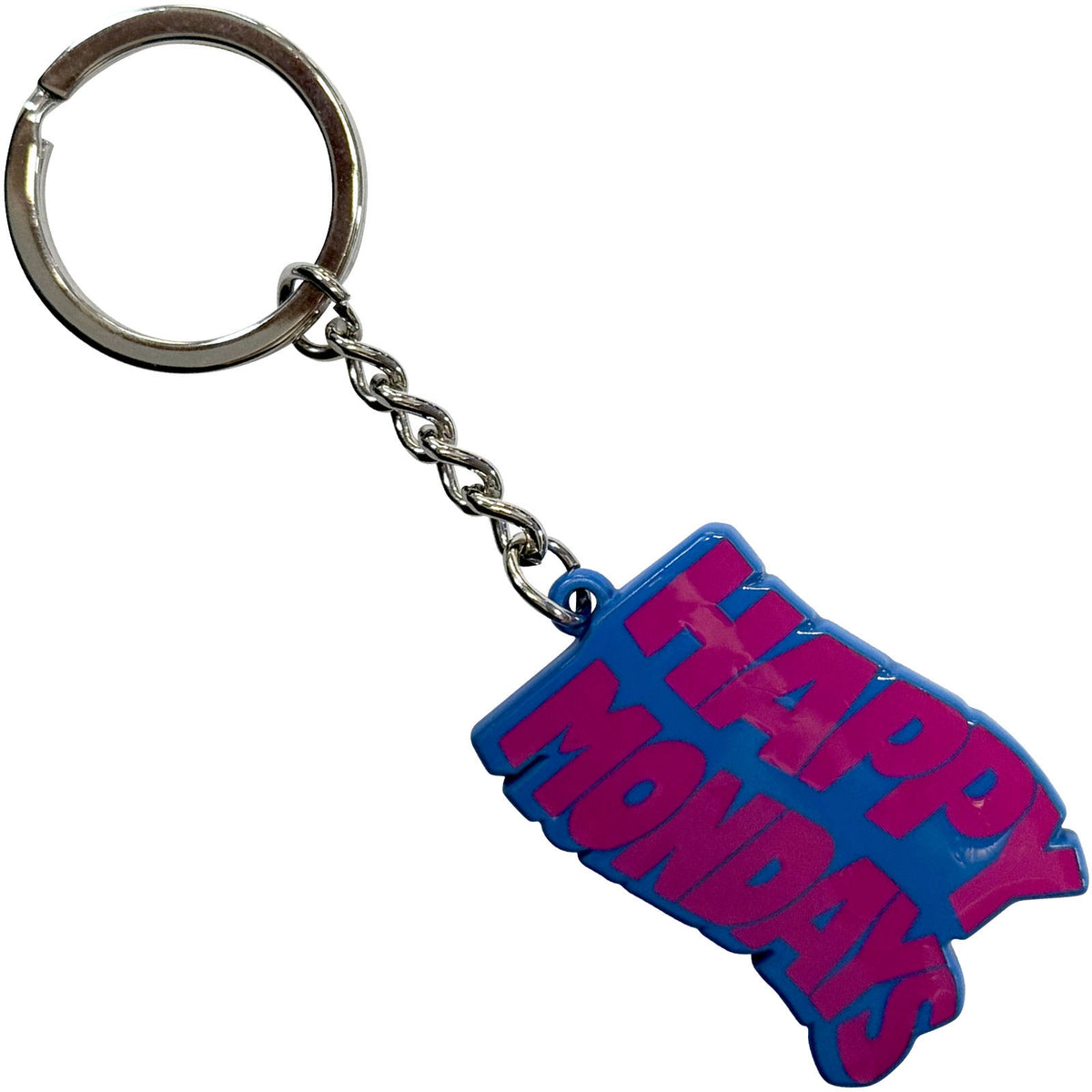 Happy Mondays Wavy Logo Metal Key Chain Front