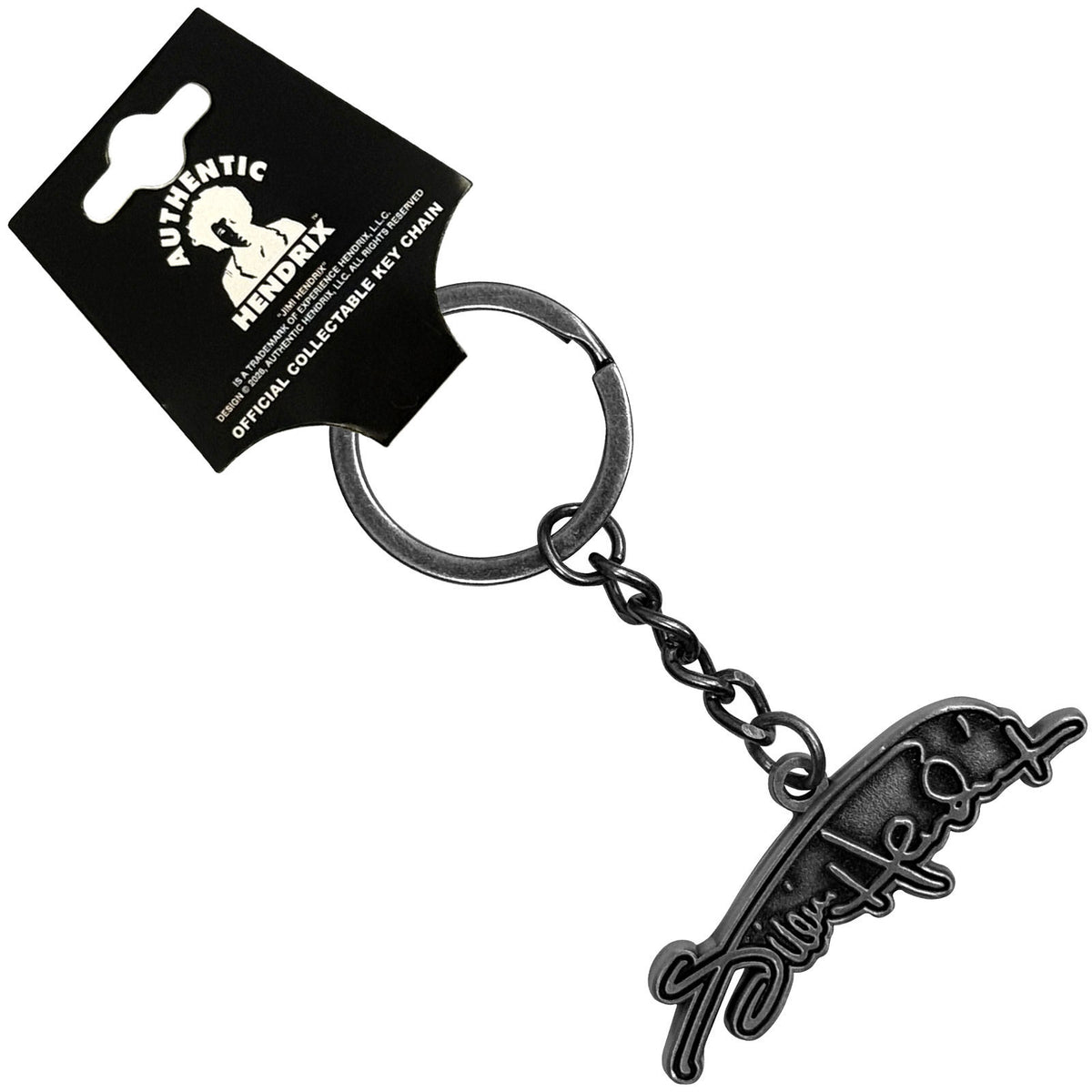 Jimi Hendrix Signature Logo Metal Key Chain Front