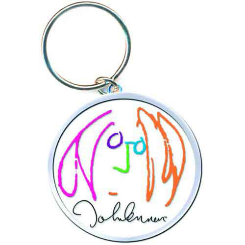 John Lennon Self Portrait Colour Metal Key Chain Front