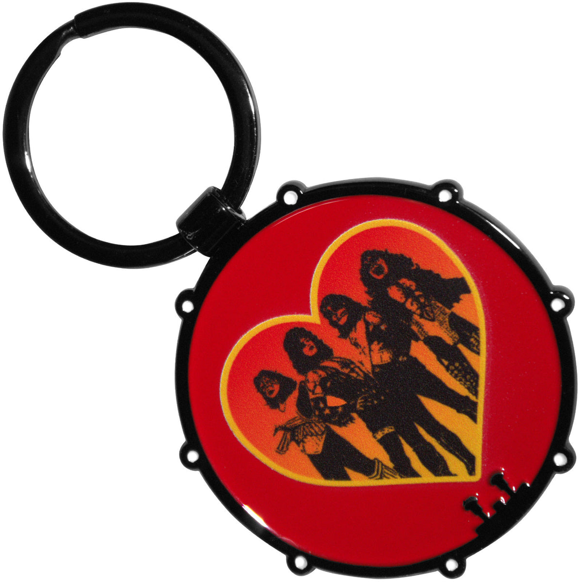 KISS Logo Drum Metal Key Chain Back