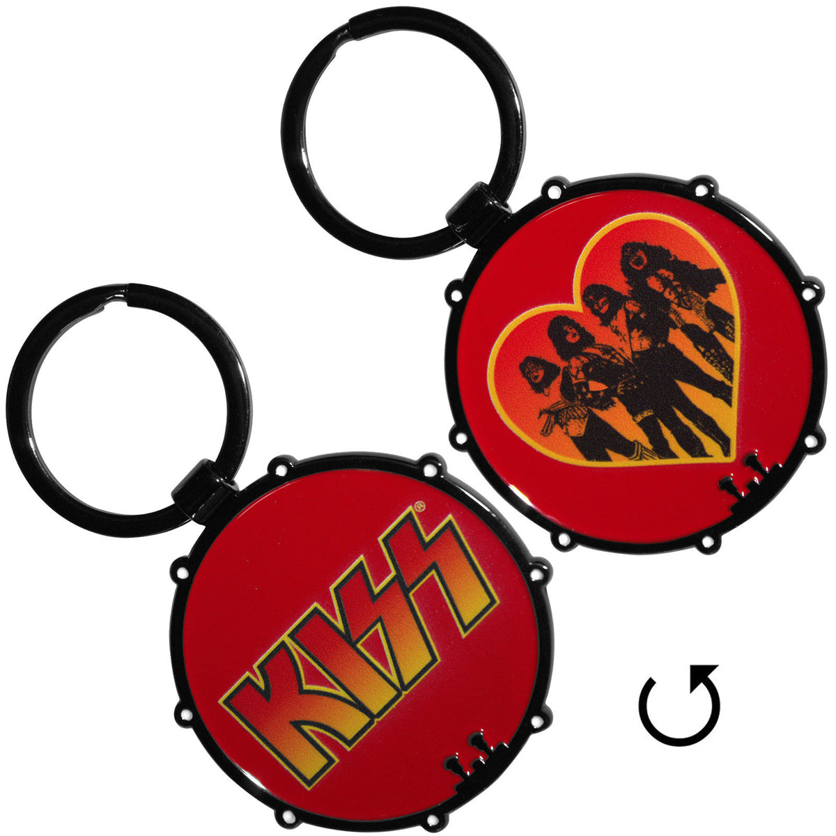 KISS Logo Drum Metal Key Chain Alt 2