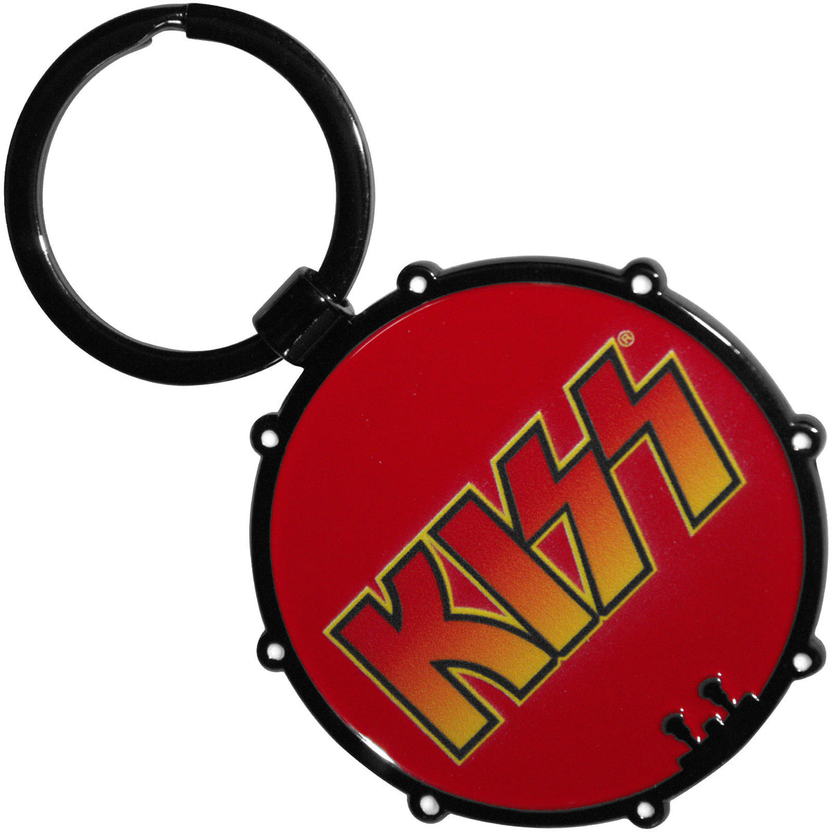 KISS Logo Drum Metal Key Chain Front