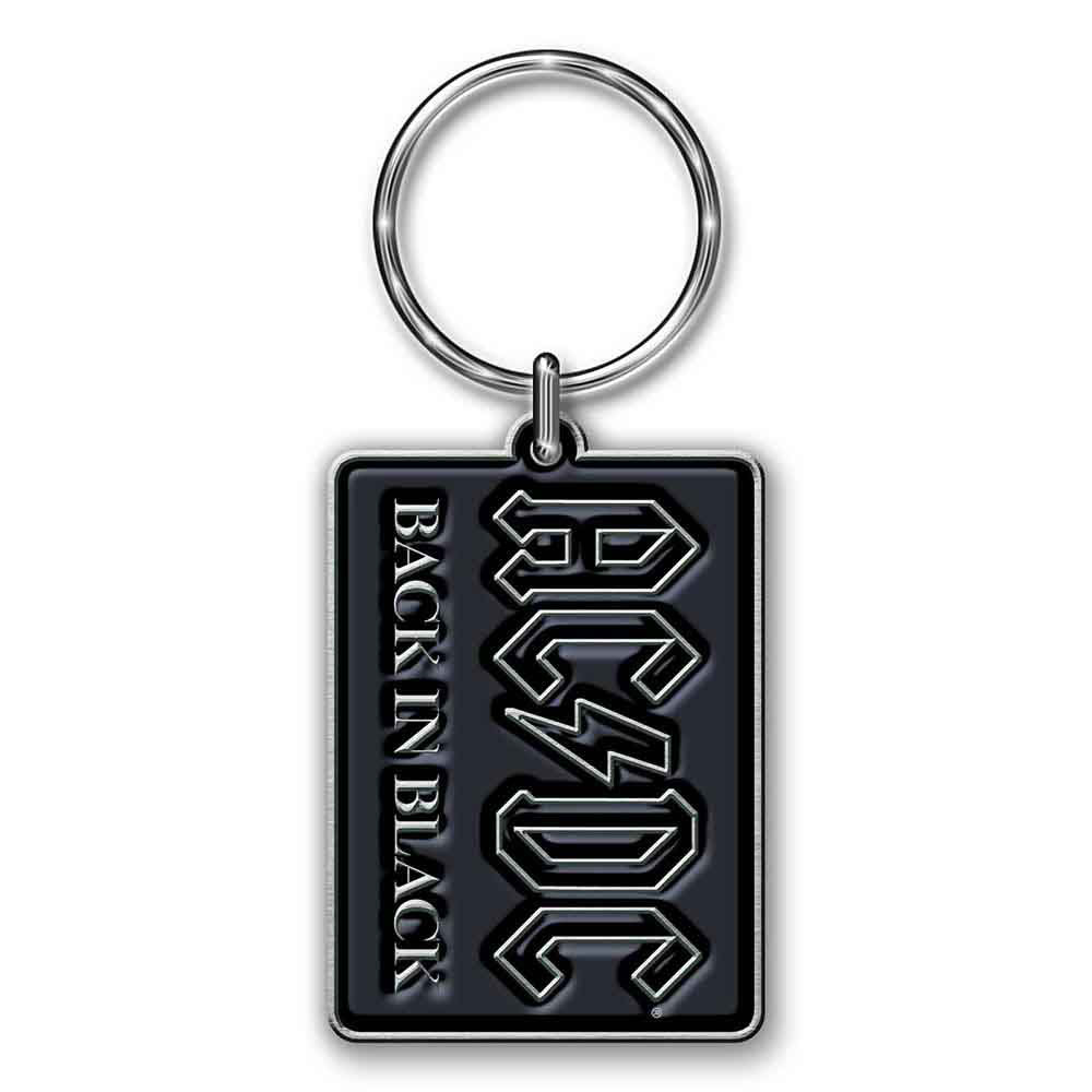 AC/DC Back In Black Metal Key Chain Front
