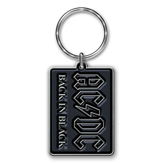 AC/DC Back In Black Metal Key Chain Front