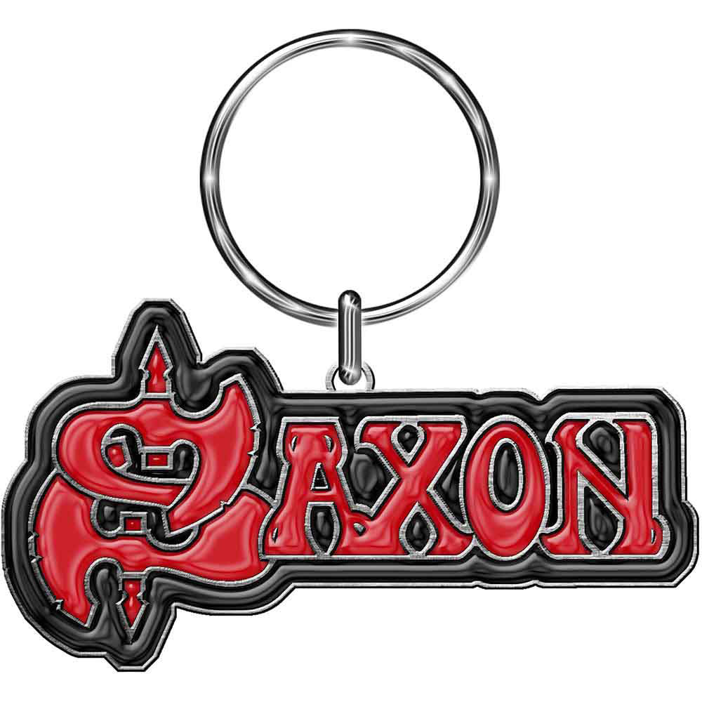 Saxon Logo Metal Key Chain Front