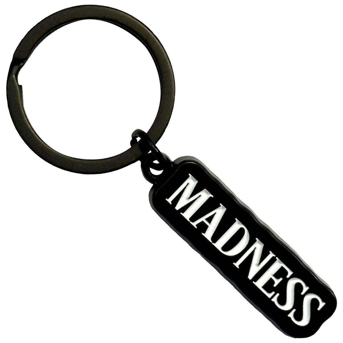 Madness Text Logo Metal Key Chain Front