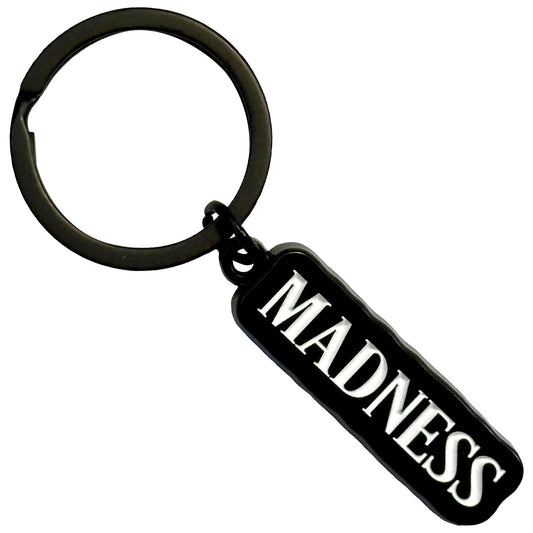Madness Text Logo Metal Key Chain Front
