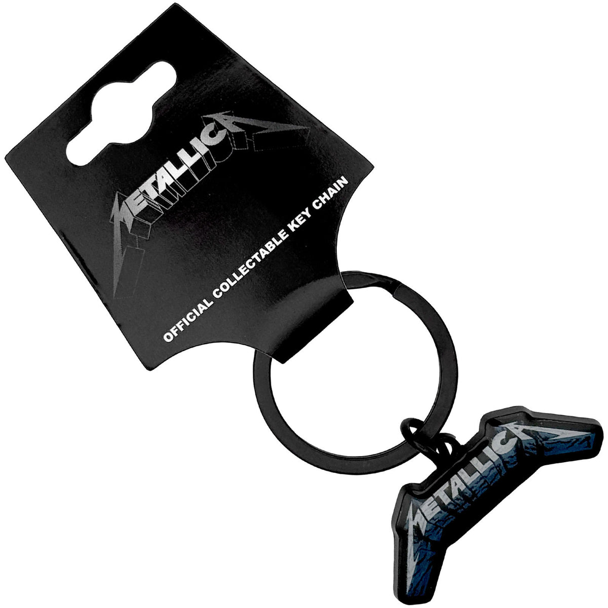 Metallica Blue Shadow Logo Metal Key Chain Front