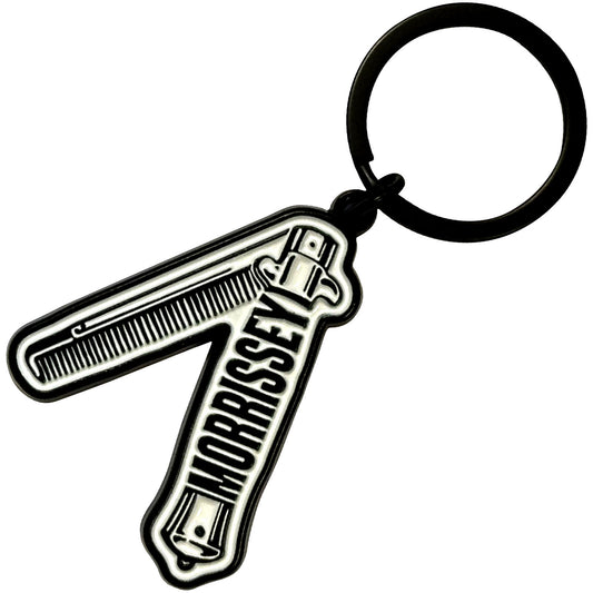 Morrissey Comb Metal Key Chain Front