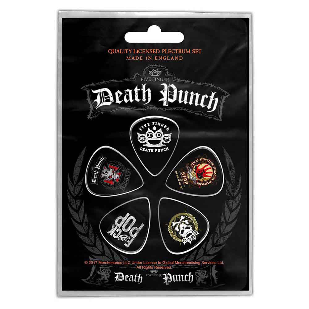Five Finger Death Punch Logos Guitar Pick Front