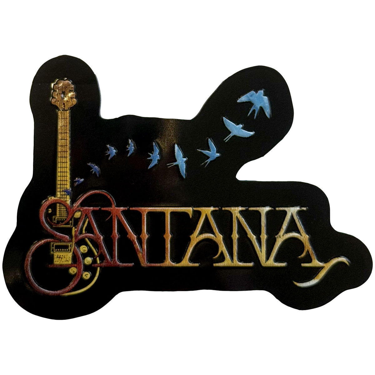 Santana Guitar & Birds Magnet Front