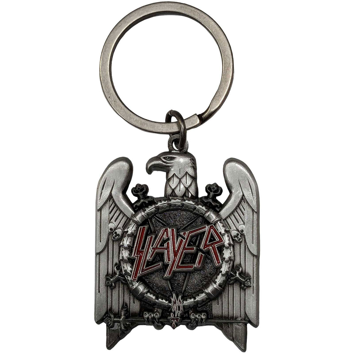 Slayer Silver Eagle V2 Metal Key Chain Back
