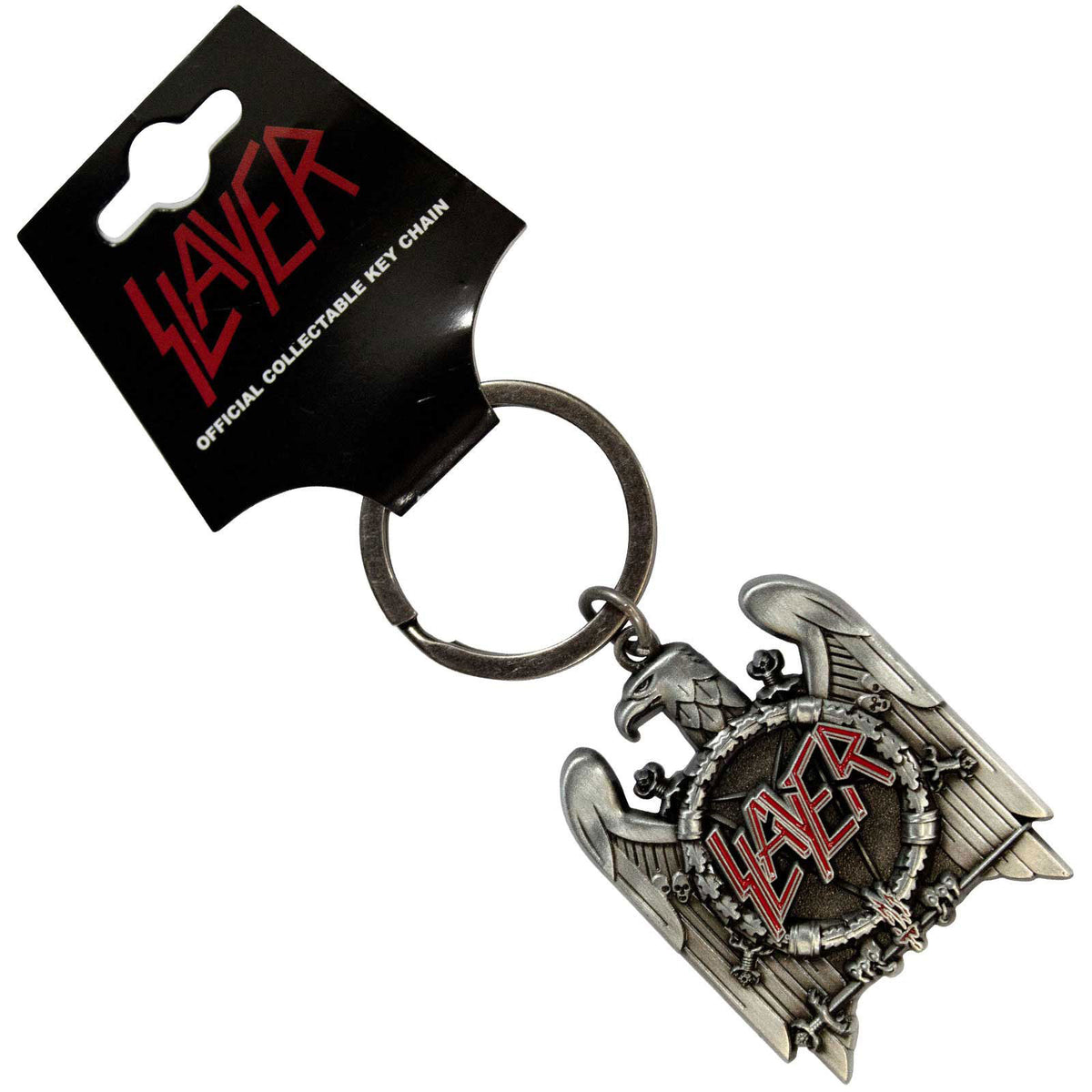 Slayer Silver Eagle V2 Metal Key Chain Front