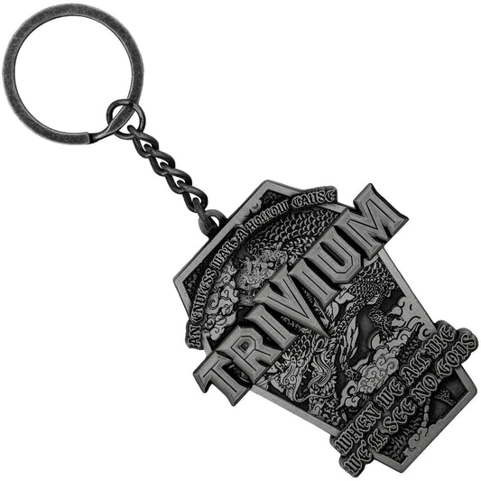 Trivium Dragon Pattern Metal Key Chain Front