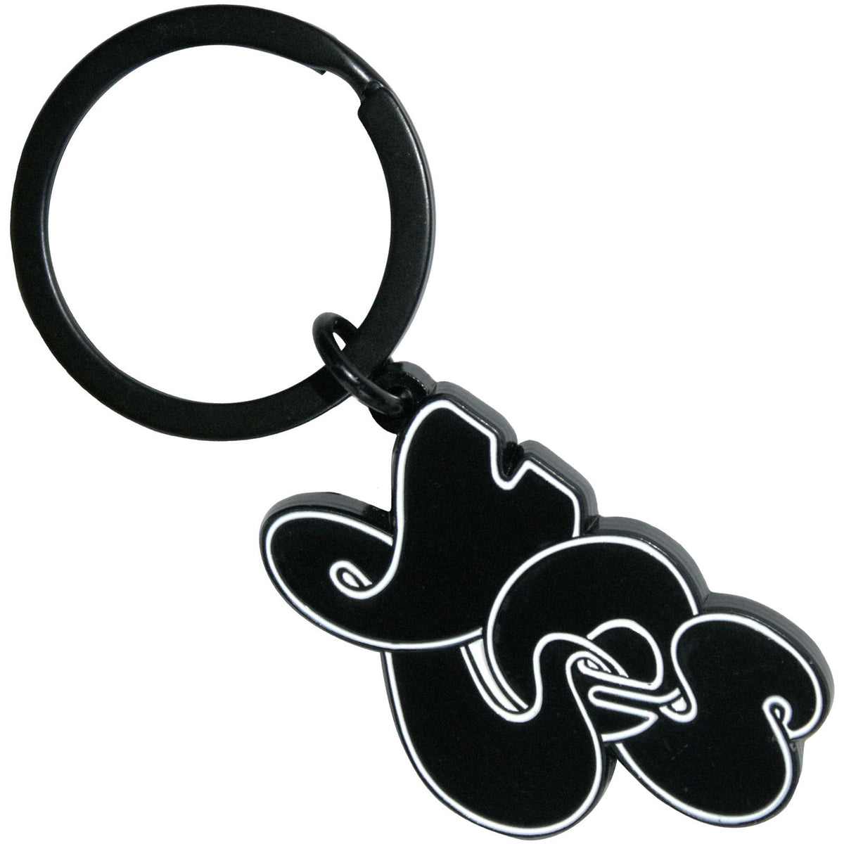 Yes Black Logo Metal Key Chain Front