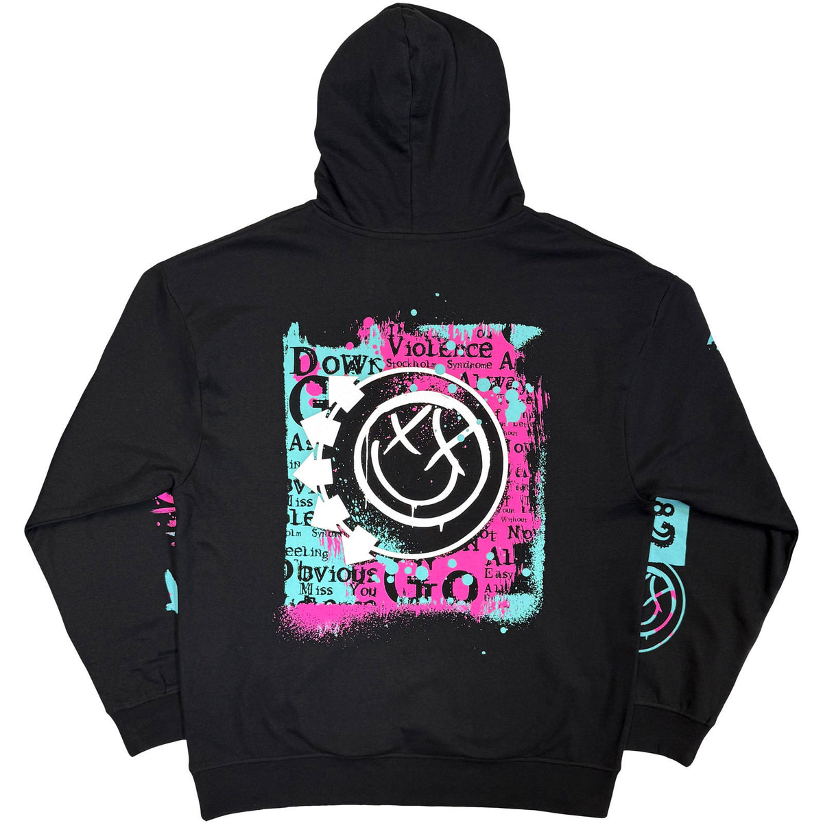 Blink 182 Collage Splatter Hooded Sweatshirt Back