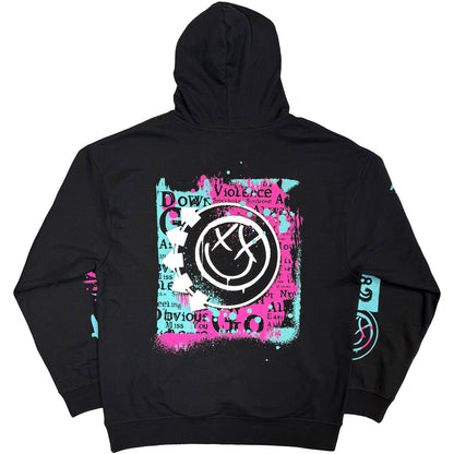 Blink 182 Collage Splatter Hooded Sweatshirt Back