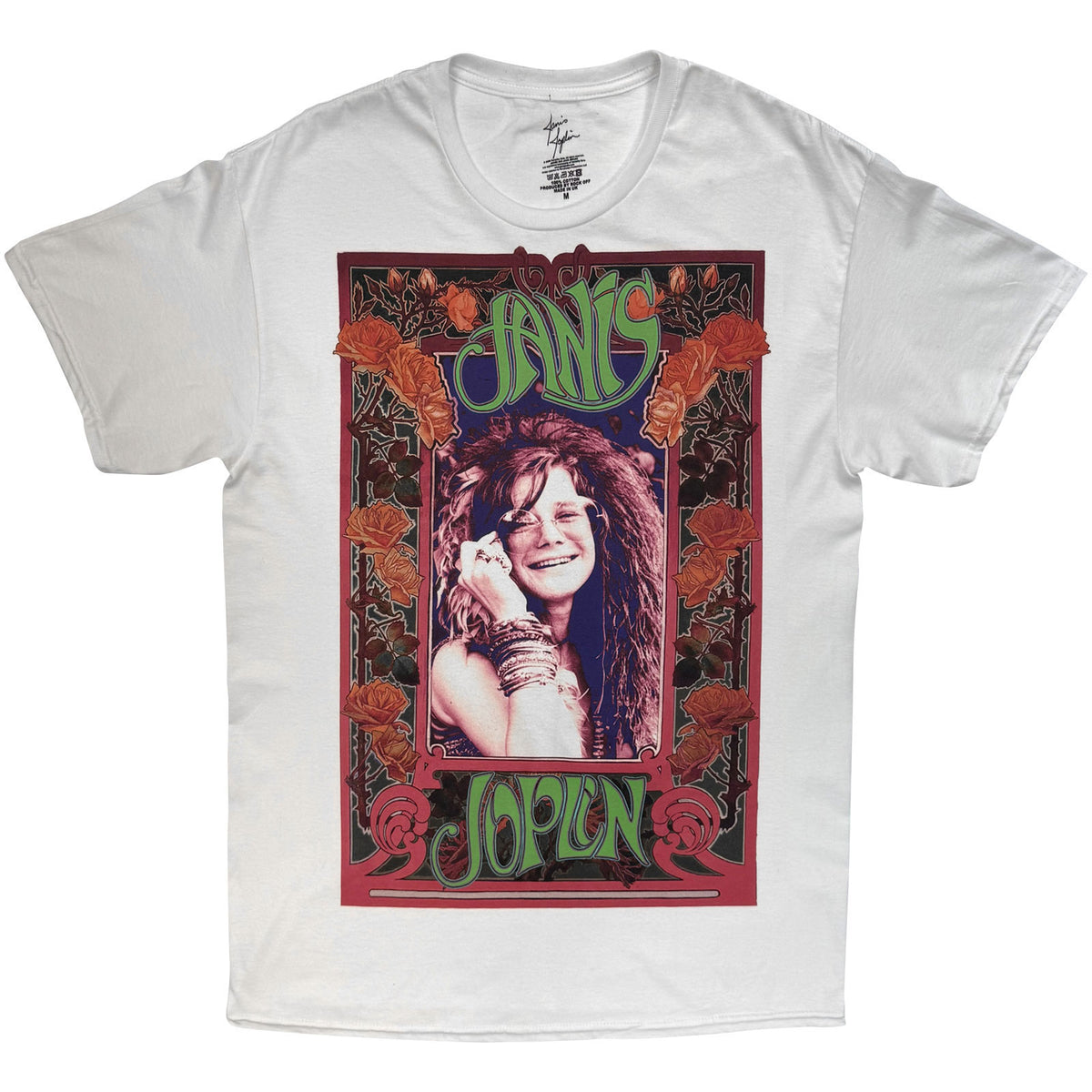 Janis Joplin Rose Border T-shirt Front