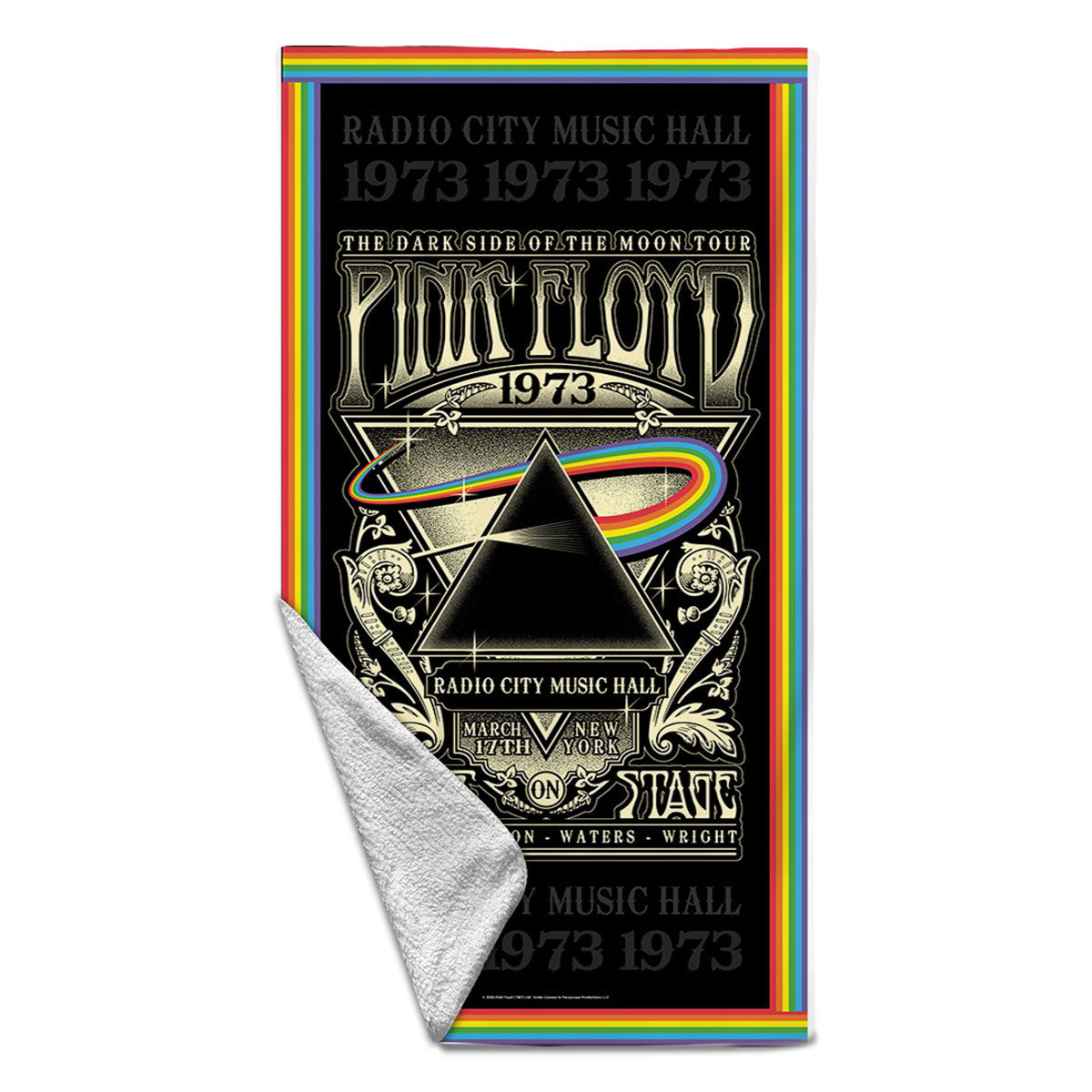 洋楽 PINK FLOYD Official Pink Floyd Live 73 Beach Towel | Rockabilia